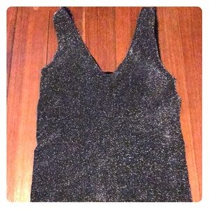 Sparkly crop top with built-in bra